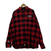 A BATHING APE 長袖シャツ CHECK SHARK RELAXED FIT FLANNEL SHIRT