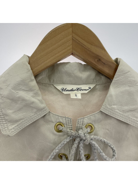 UNDERCOVER 08SS S/Sデザインシャツワンピース 1 アイボリー A1706[値下]