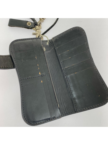 長財布 スティングレイ カービング 黒