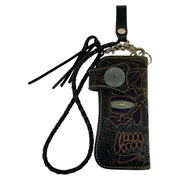 長財布 スティングレイ カービング 黒