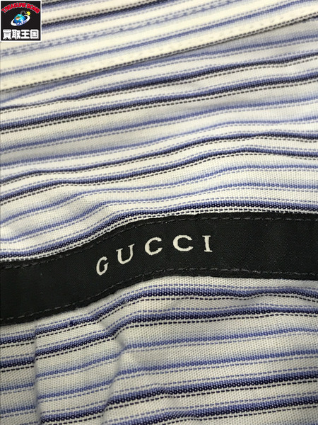 GUCCI  ストライプ クレクリックシャツ (38/15)