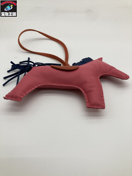 HERMES エルメス バッグチャーム ロデオGM レザー ローズアザレ ブリック ブルードマルト アクセサリー