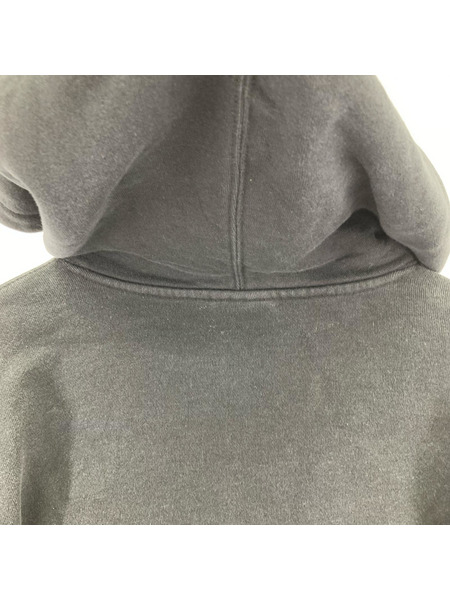 STUSSY パーカー CHENILLE ARCH APPLIQUE HOOD パイルロゴ M 黒