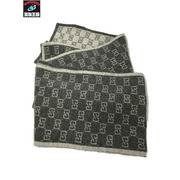  GUCCI GGジャガードマフラー グレー