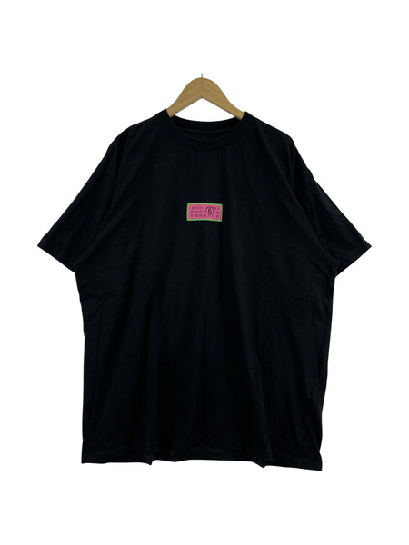 MM6 半袖Tシャツ・カットソー MM6 フロントカレンダー刺繍 S/Sカットソー 黒 (L)
