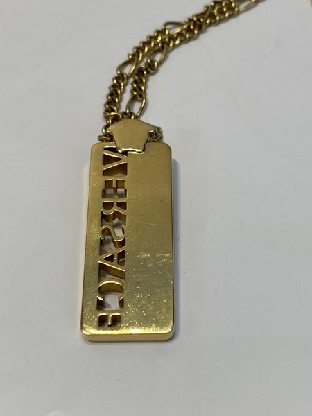 VERSACE  ロゴプレートネックレス ゴールド