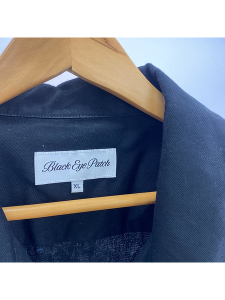 BLACK EYE PATCH 刺繍オープンカラーシャツ XL ブラック[値下]