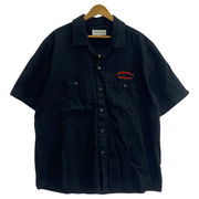 BLACK EYE PATCH 刺繍オープンカラーシャツ XL ブラック[値下]
