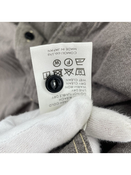 COMOLI 24SS ヨリ杢ワークシャツ 2 グレー