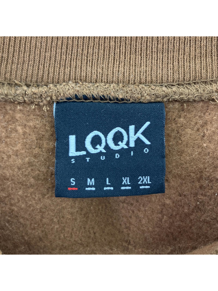 LQQK ロゴ刺繍  スウェット・トレーナー S/茶