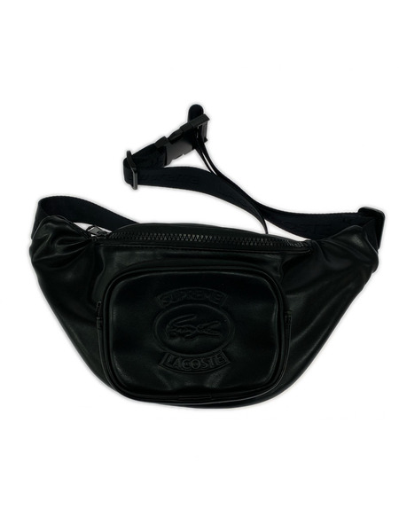 Supreme ボディバッグ ×LACOSTE ウエストバッグ ブラック