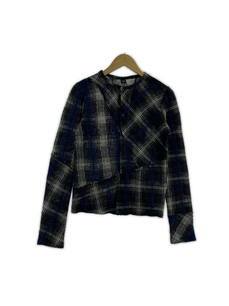 Y's カーディガン ウールチェックカーディガン