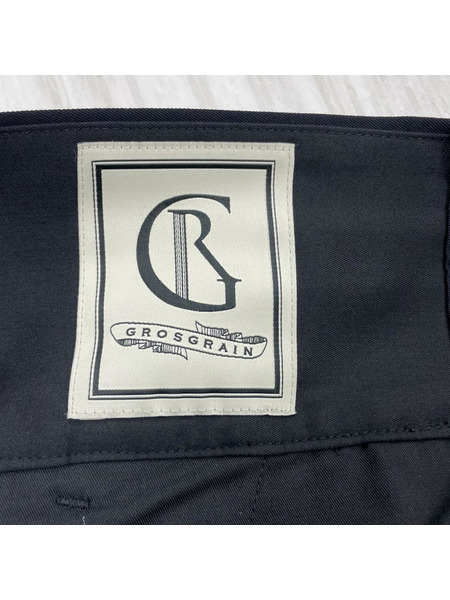 パンツ GROSGRAIN WOOL WIDE SLACKS (1) 黒