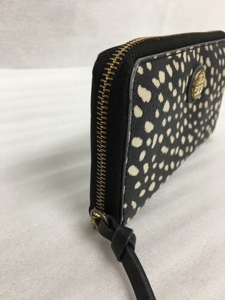 TORY BURCH 柄ラウンドZIP BLK[値下]