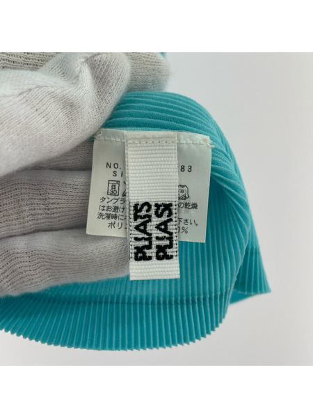 ISSEY MIYAKE ポロシャツ プリーツポロシャツ　青