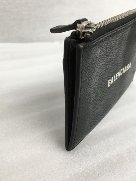 Balenciaga　小銭入れ・コインケース ブラックレザー ジップ付きコインカードケース