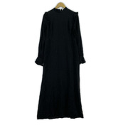 CLANE 長袖ワンピース LAME DOT FRILL ONE PIECE 黒