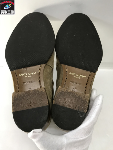 Saint Laurent スウェードブーツ 茶 (40) 44320　40