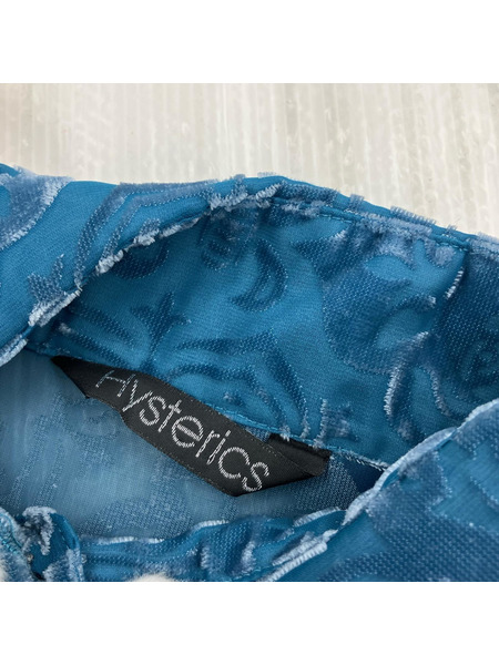 HYSTERICS 長袖シャツ レース 総柄 青（F）