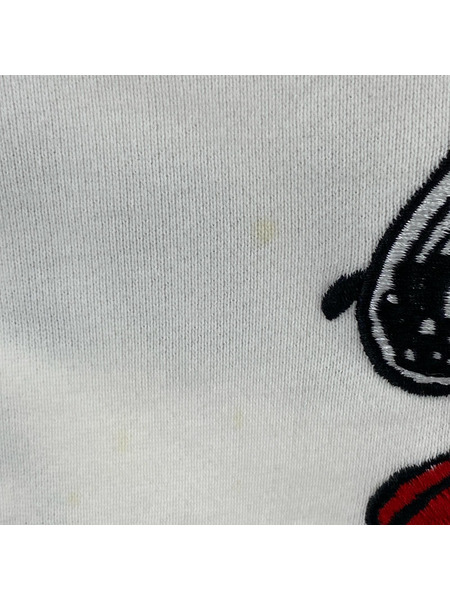 FLAGSTUFF スウェット・トレーナー PEANUTS スヌーピー刺繍スウェット 白 (M)
