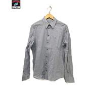 Balenciaga ストライプ ワンポイント刺繍シャツ (L)