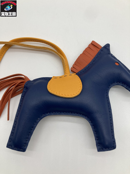 HERMES エルメス バッグチャーム ロデオMM アニューミロ ブルーサフィール サブレ カーネリアン アクセサリー