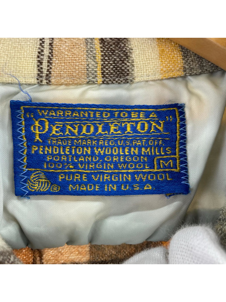 PENDLETON 長袖シャツ 70s チェックボードシャツ YEL (M)[値下]