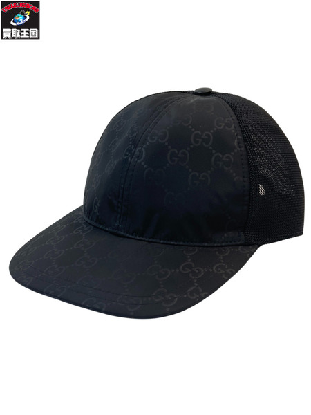 GUCCI グッチ 510950 ベースボールキャップ　ブラック　ナイロン コットン　GG柄