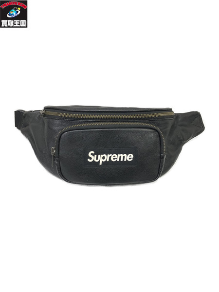 Supreme Leather Waist Bag Black 17ss 黒