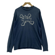STUSSY 長袖Tシャツ・カットソー 00s初期 ロンTee(M) ネイビー