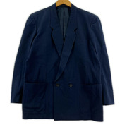 80s COMME des GARCONS HOMME デカオム ダブルブレストジャケット M 紺