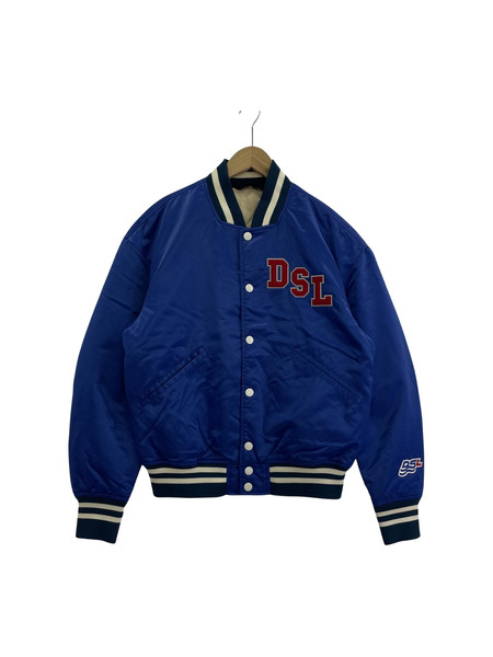 DIESEL J-BULC Satin Bomber Jacket ワッペン スタジャン S 青 DIESEL J-BULC Satin Bomber Jacket ワッペン スタジャン S 青