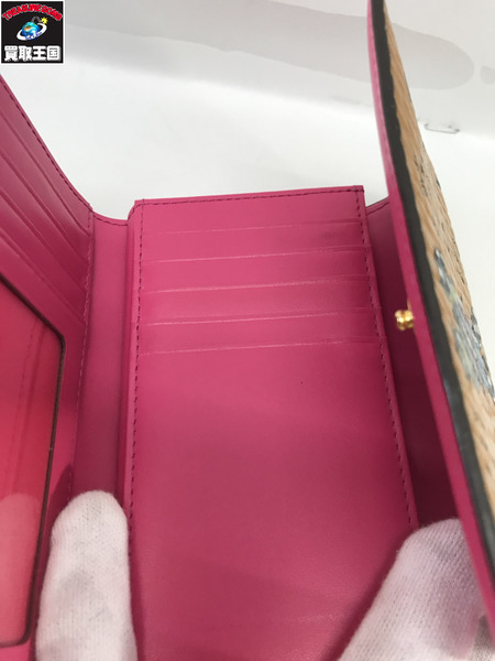 MCM コンパクトウォレット ヴィセトス柄　ラビット　三つ折り財布