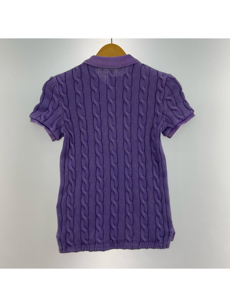 POLO RALPH LAUREN ポロシャツ ケーブルニットS/Sポロシャツ パープル (S)