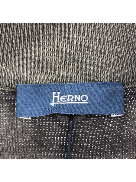 HERNO ストレッチナイロン×ワッフルニットハイブリッドブルゾン 50 カーキ