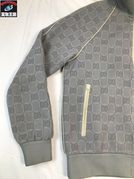 GUCCI グッチ 768573 24SS GGナイロン スタンドカラー ジャガード トラックジャケット ブルゾン グレー サイズXS