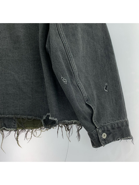 doublet ジャケット 21SS Damaged Silk Denim Jacket (S)