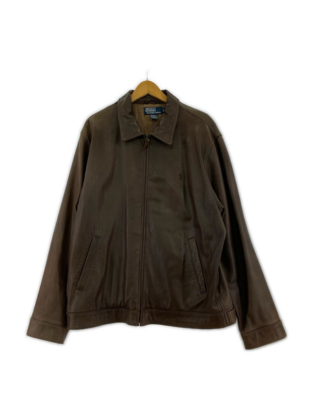 POLO RALPH LAUREN レザージャケット 90s/スウィングトップ/ラムレザー/M