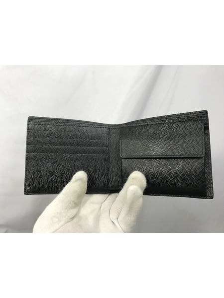 コンパクトウォレット SAINT LAURENT 2つ折り財布 バイフォールドウォレット 黒