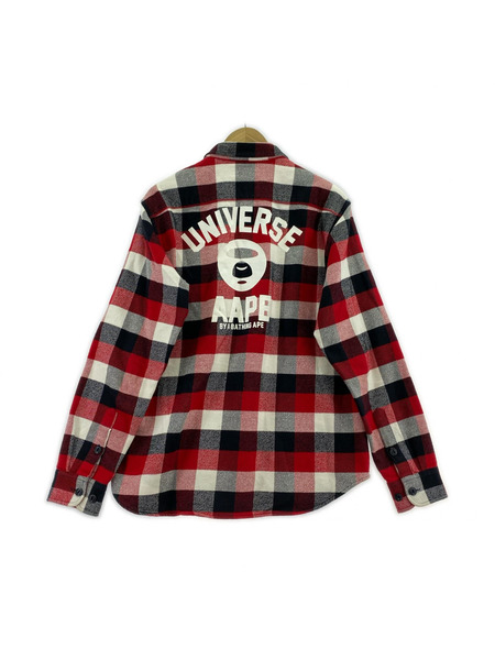 長袖シャツ AAPE チェック ネルシャツ 赤 L｜商品番号：2200032197268