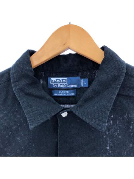 POLO RALPH LAUREN 半袖シャツ CLAYTON Open Coller Shirts BLK