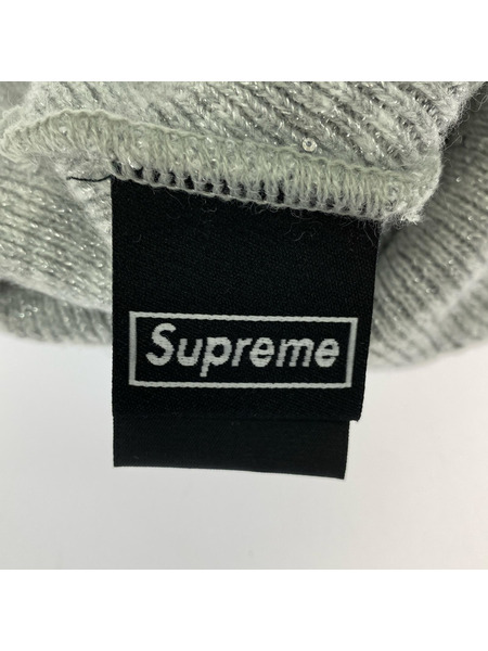 Supreme ニットキャップ New Era Metallic Arc beanie グレー