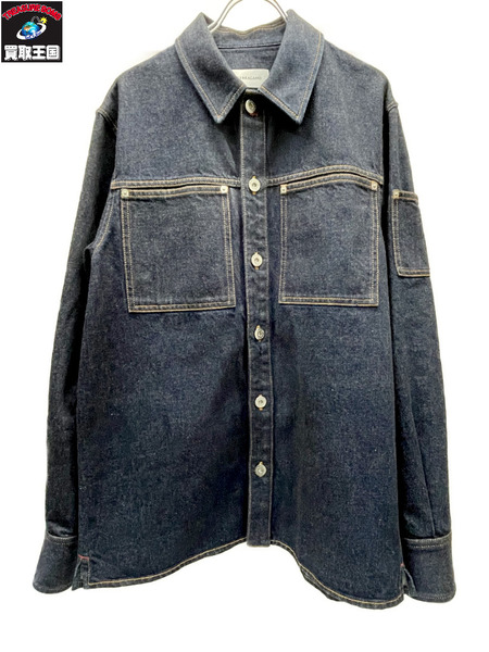 S.Ferragamo DENIM SHIRT デニムシャツ M インディゴ 144284 780577[値下]