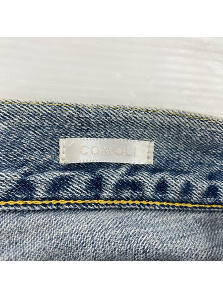 COMOLI 22AW 5ポケットデニムパンツ ブリーチ 2 サックス