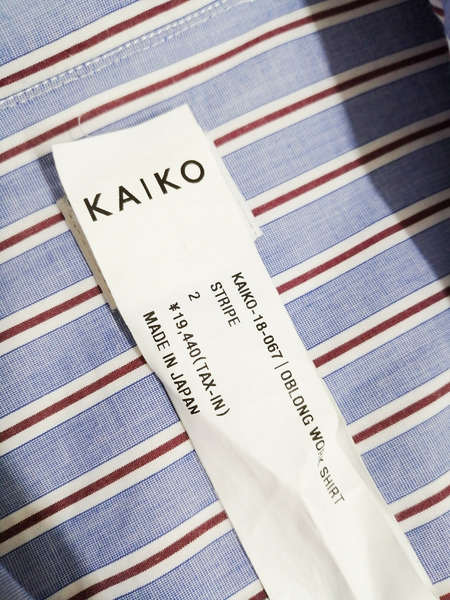 KAIKO/OBLONG WORK SHIRT/ｽﾄﾗｲﾌﾟｼｬﾂ/2/BLU
