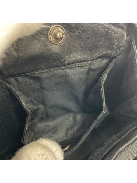 00s KMRii アーカイブ スタッズ ラウンドジップウォレット ブラック