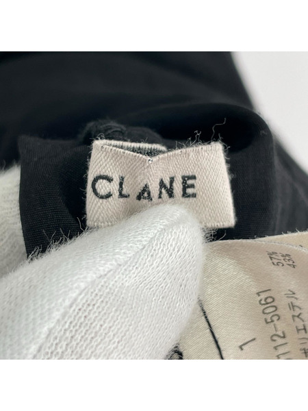 CLANE 半袖ワンピース ダブルフェイスティアードワンピ/BLK