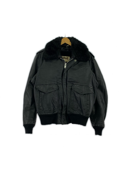 schott A-2 レザーフライトジャケット 184SM 黒 (42)