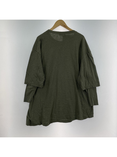 UNDERCOVER コットンレイヤードカットソー B.KHAKI GRA Y  SIZE 4  UC1E4813
