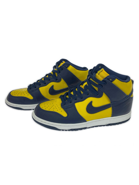 NIKE スニーカー DUNK HIGH ハイカットスニーカー ネイビー×イエロー 27.5cm